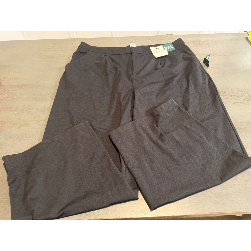 Members Mark Womens Wide Leg Trouser Charcoal Gray Knit Pants 3XL NWT